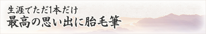 生涯でただ1本だけ最高の思い出に胎毛筆